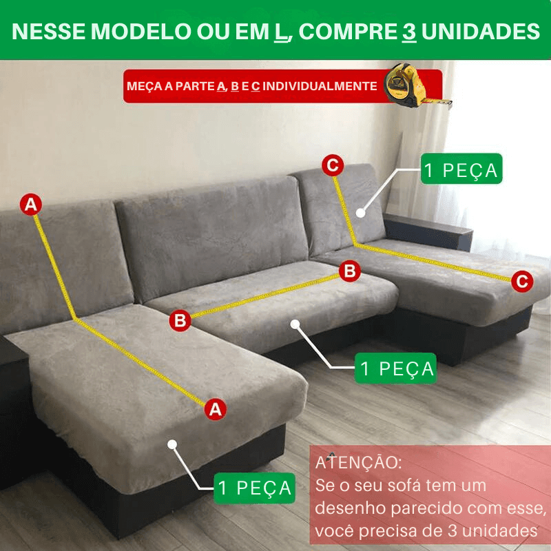 Capa de Sofá Espessa Impermeável | Para Sofás de 1, 2, 3 e 4 Lugares