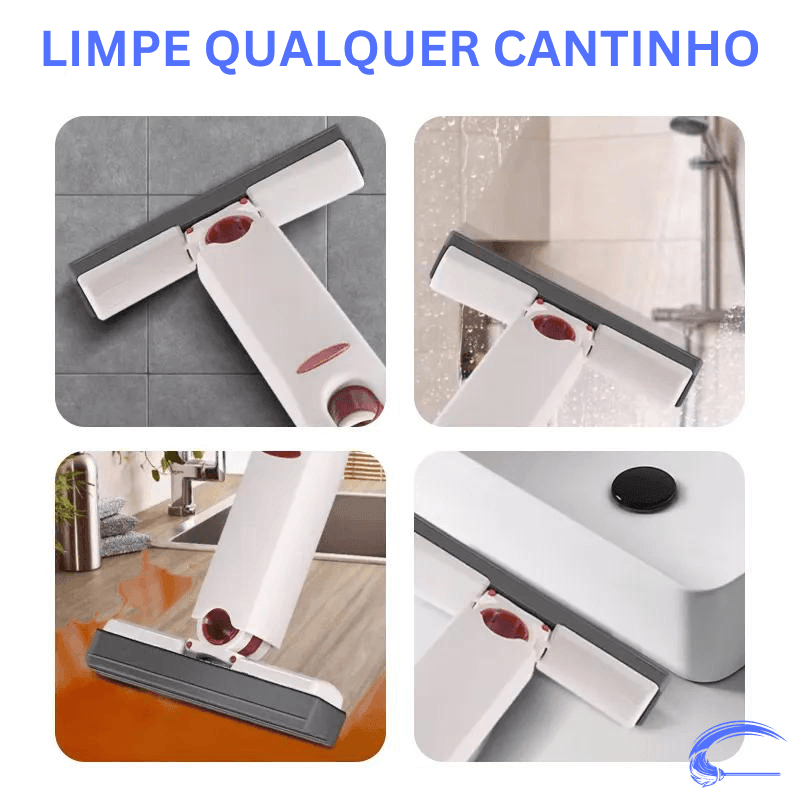 Mini Esfregão Mop Portátil Jetto™ | Ganhe 1 Refil | Oferta de Black Friday