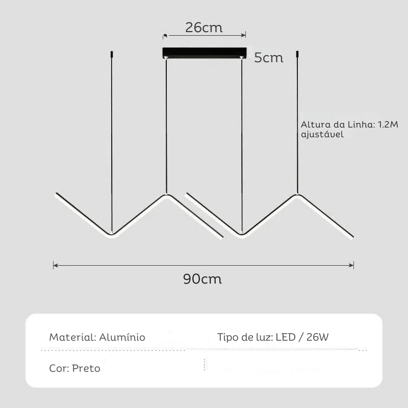 Pendente de Linha em LED