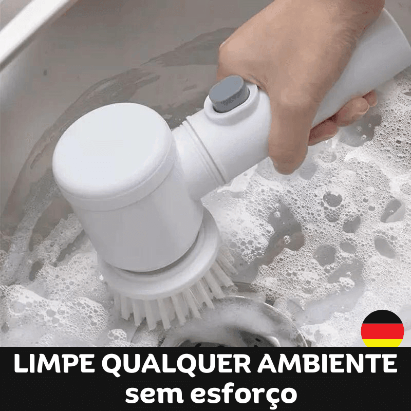 Escova Elétrica MultiUso CleanJet Pro© | Brinde 5 Tipos de Escova | Envio Imediato