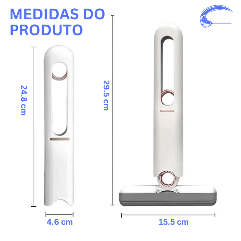 Mini Esfregão Mop Portátil Jetto™ | Ganhe 1 Refil | Oferta de Black Friday