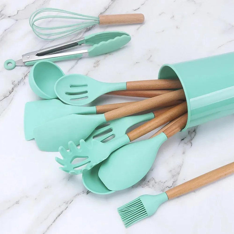 Kit Jogo 12 Peças Utensílios de Cozinha em Silicone