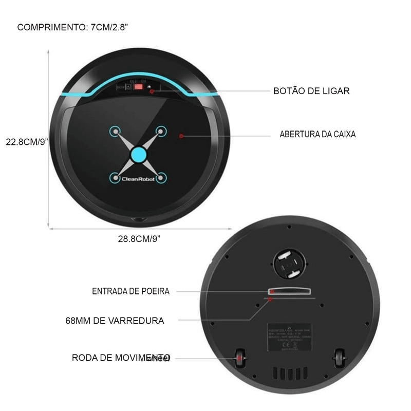 Robô Aspirador de Pó Inteligente - Limpeza Fácil Jetto™